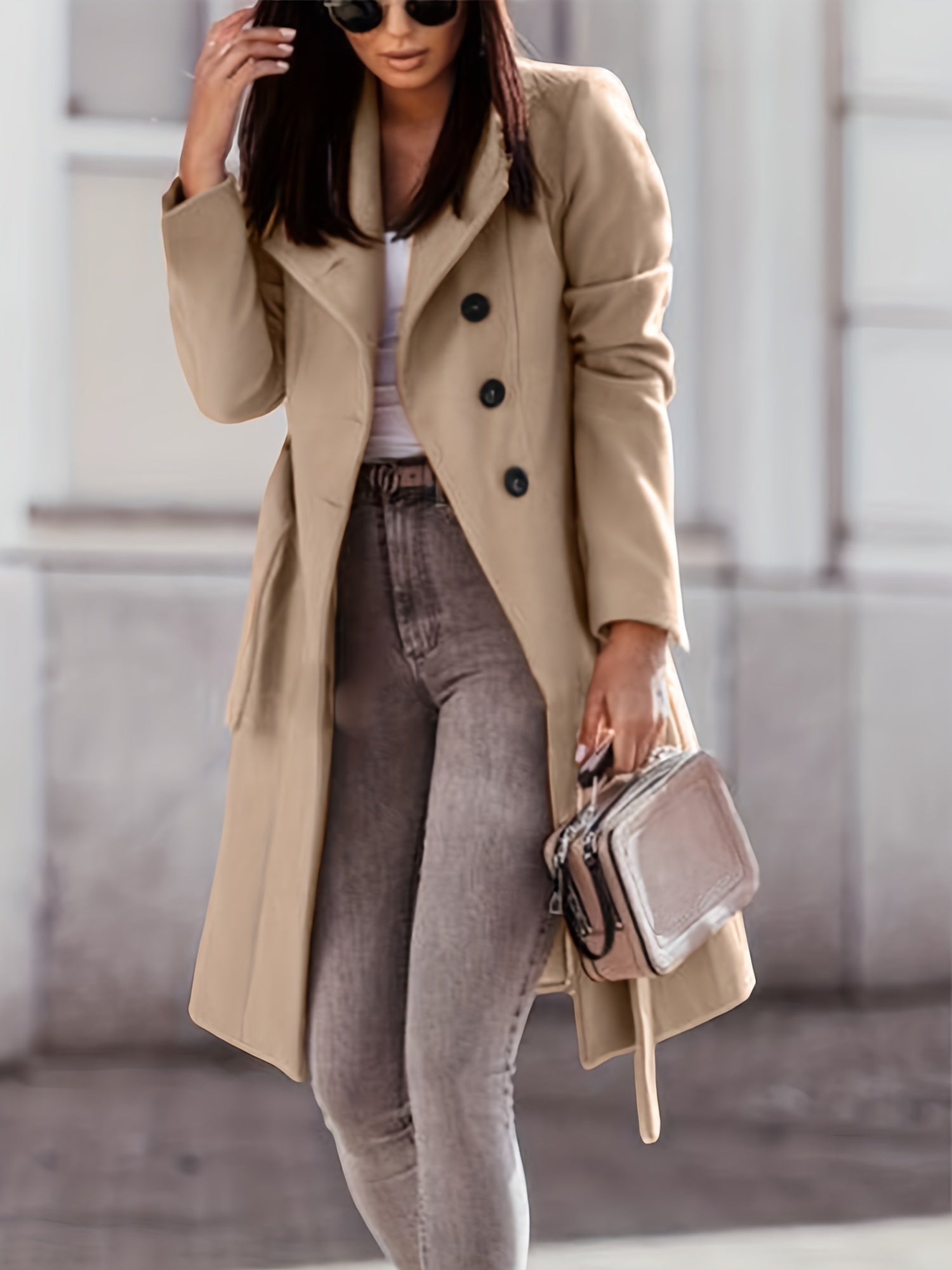 Kasey - Elegant Khaki Trench Coat