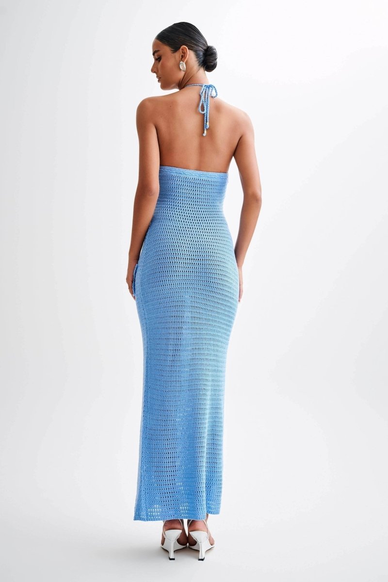 Madison - Floral Applique Crochet Maxi Dress
