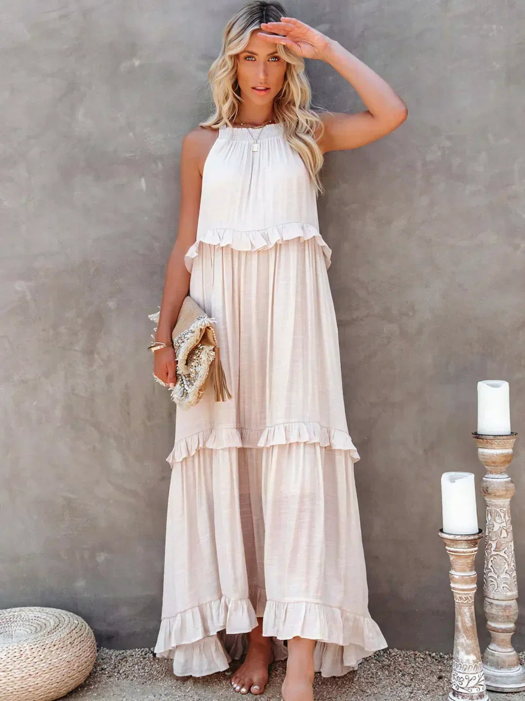 Grace - Halter Ruffle Maxi Dress for Women