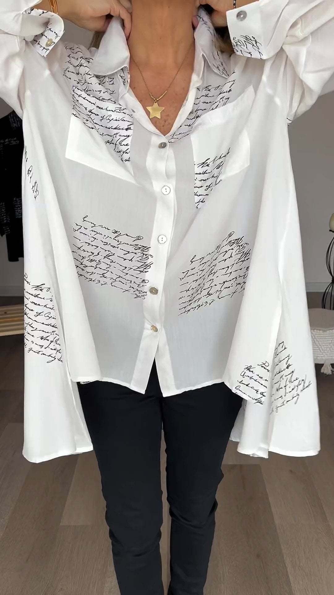 Phoebe - Handwritten Button-Up Shirt