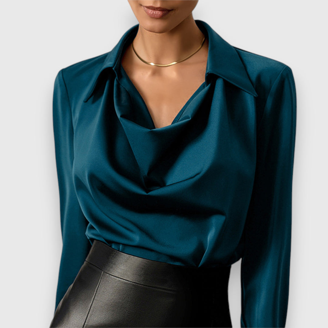 Claudia - Draped Cowl Neck Blouse