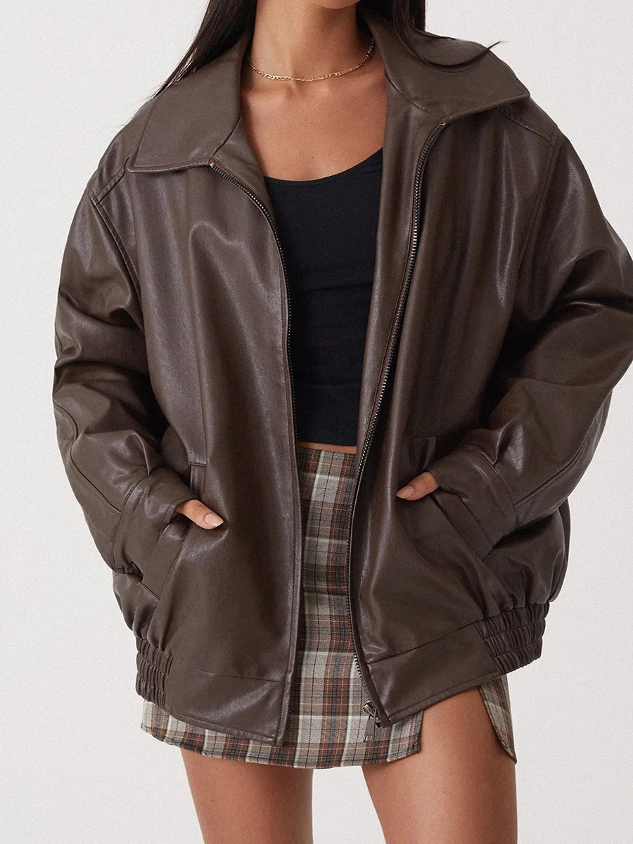 Leora - Women's Oversized Bomber Jacket