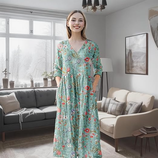 Joy - Floral Print Women's Dress