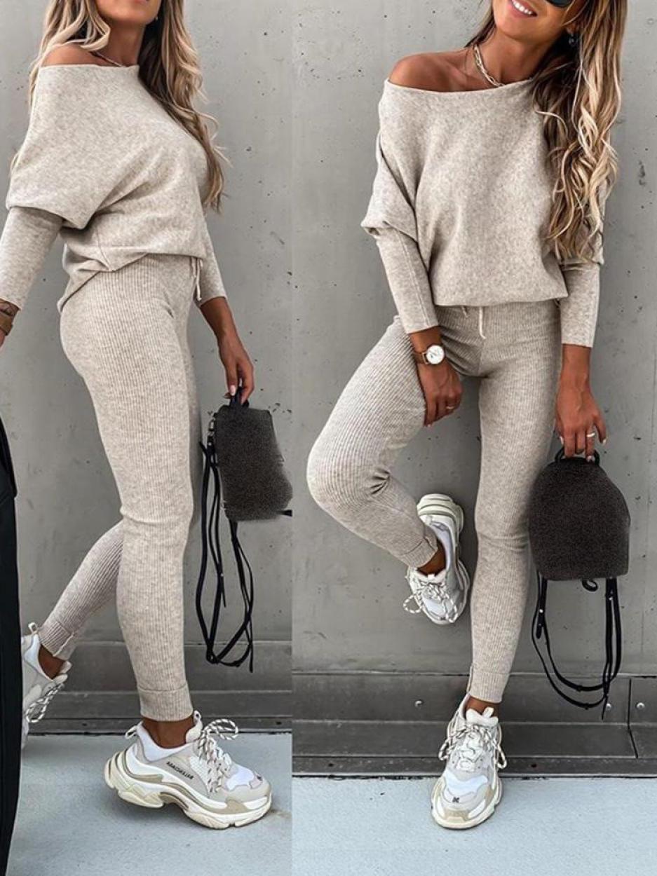 Bella - Soft Knit Sweater and Slim-Fit Corded Pants Set for Women