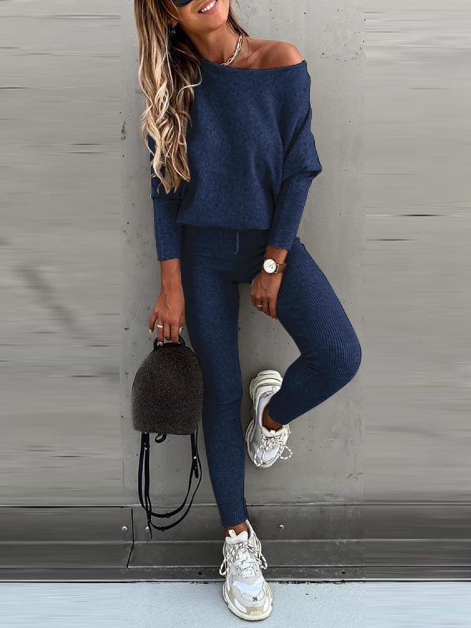 Bella - Soft Knit Sweater and Slim-Fit Corded Pants Set for Women