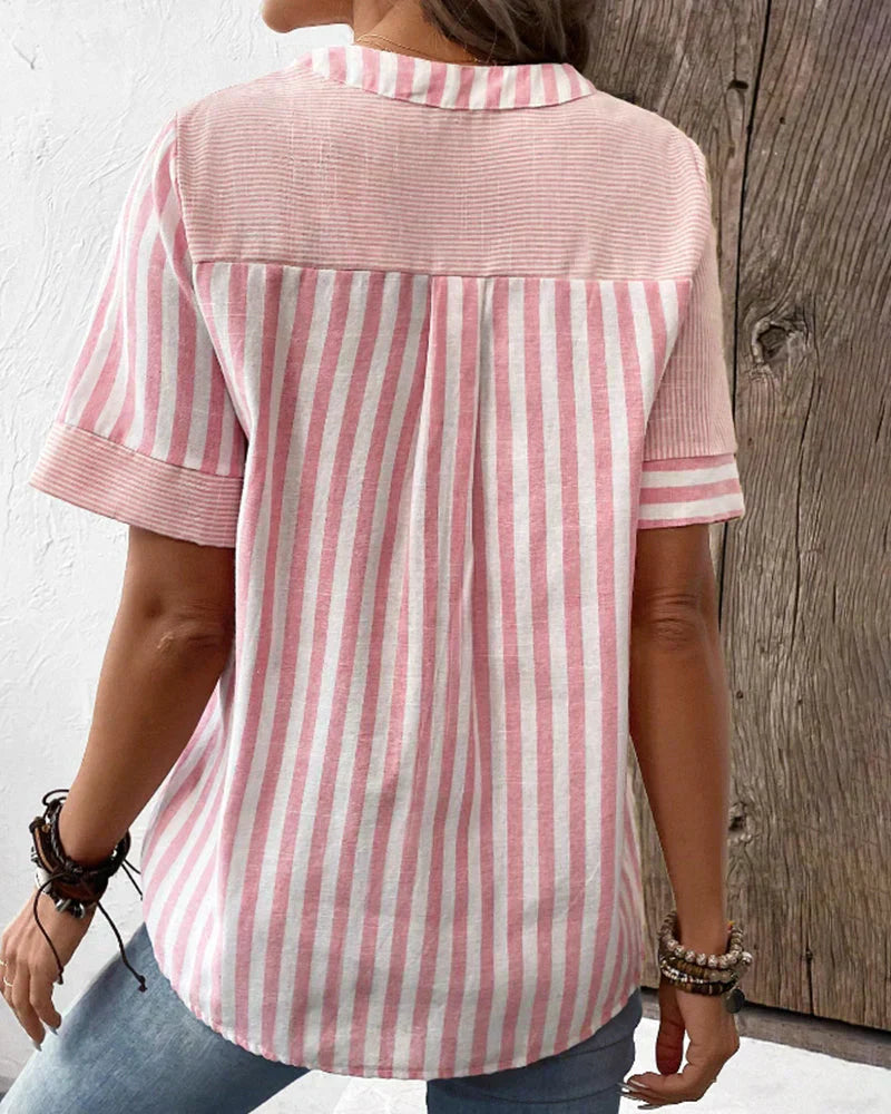 Seraphina - Soft Striped Blouse (Plus Size Available)