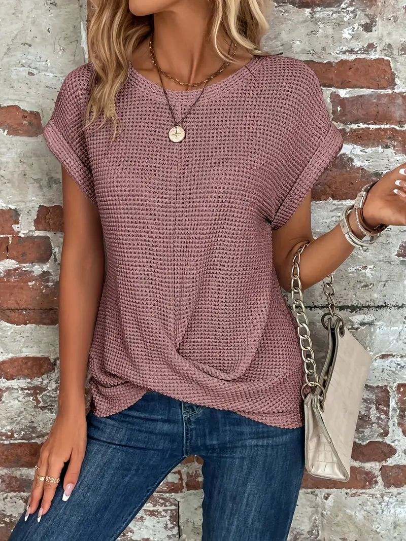 Lisa - Casual Knitted Top With O-Neck