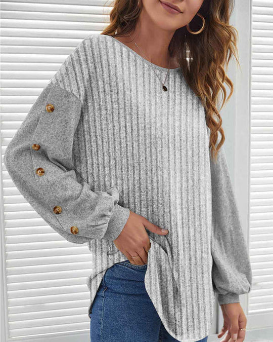 Luna - Stylish Button-Detail Top
