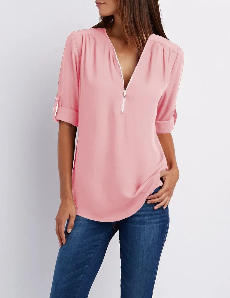 Saskia - Long Sleeve Blouse (Plus Size Available)