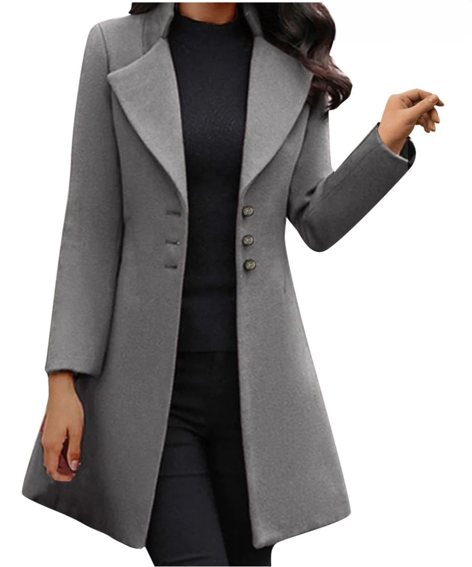 Audrina - Italian Wool Coat with Long Sleeves