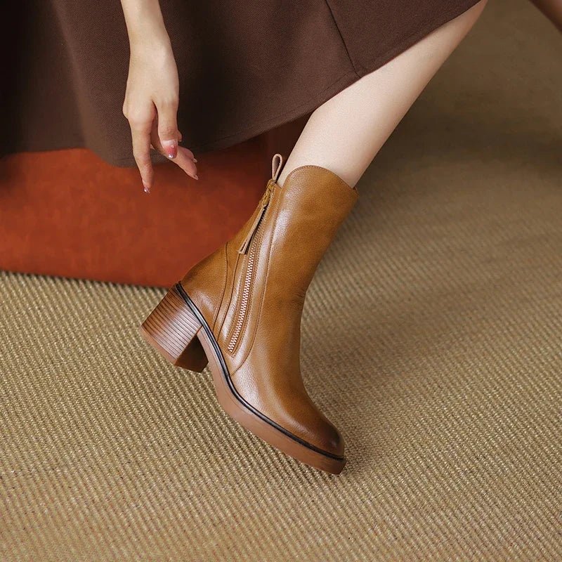Sophia - Leather Ankle Boots