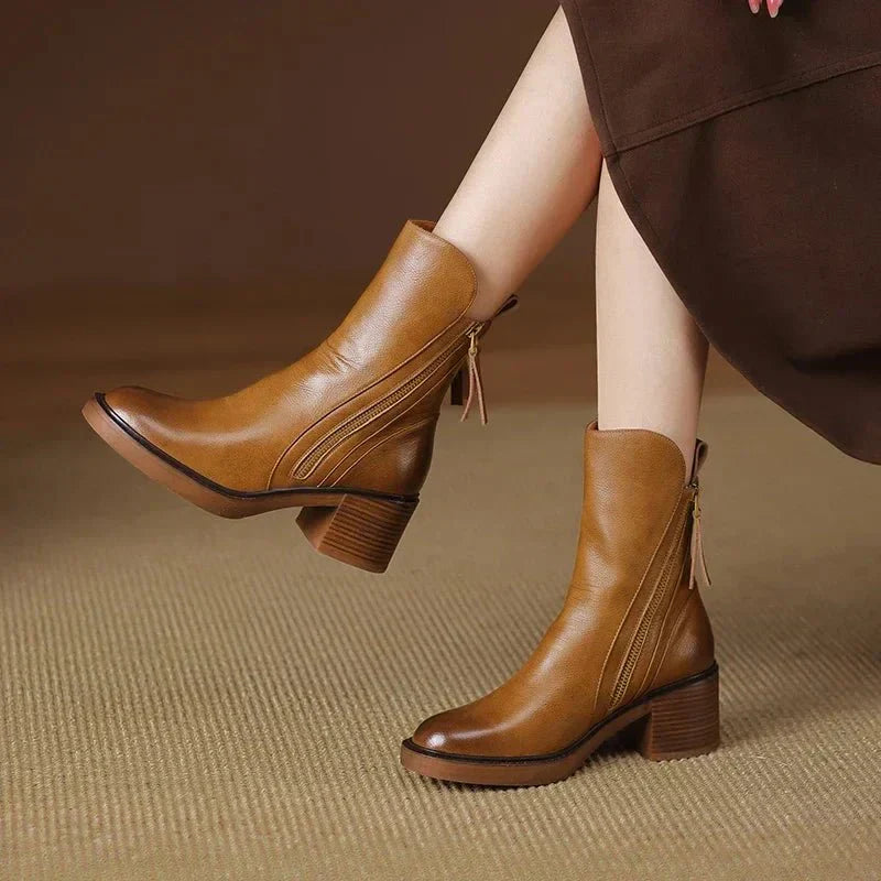 Sophia - Leather Ankle Boots