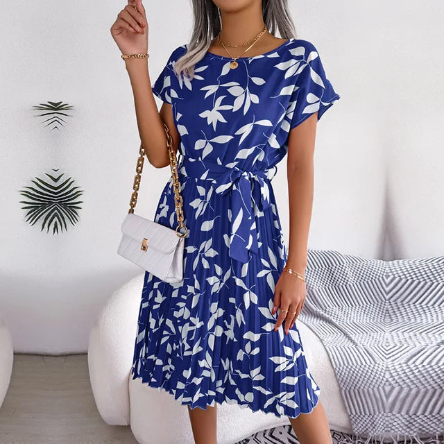 Mirra - Floral Pleated Midi Dress