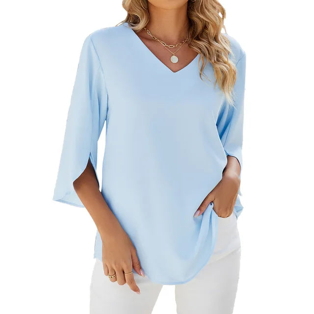 Petra - Lightweight V-Neck Blouse