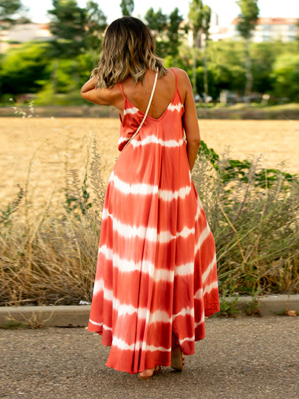 Marley - Striped Maxi Dress with Sleeveless Design and Swing Silhouette