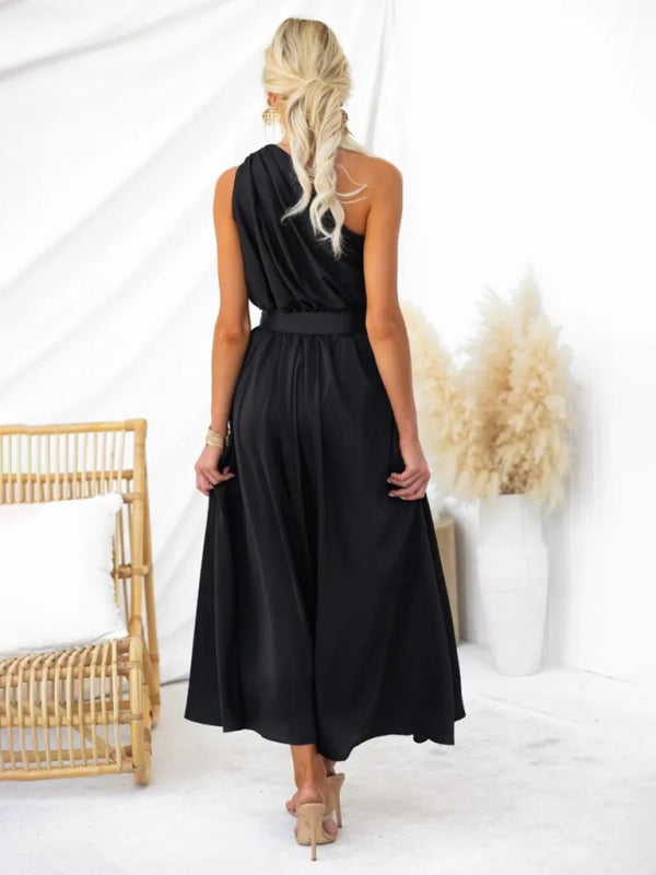 Amelie - One Shoulder Maxi Dress with Slim Waist and Backless Design