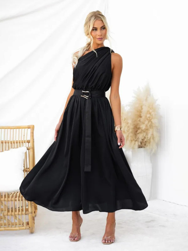 Amelie - One Shoulder Maxi Dress with Slim Waist and Backless Design