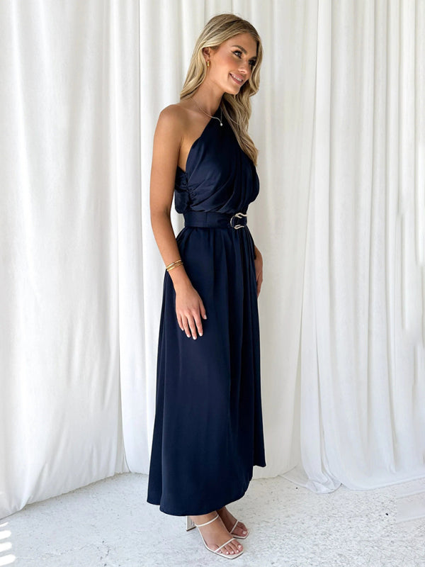 Amelie - One Shoulder Maxi Dress with Slim Waist and Backless Design