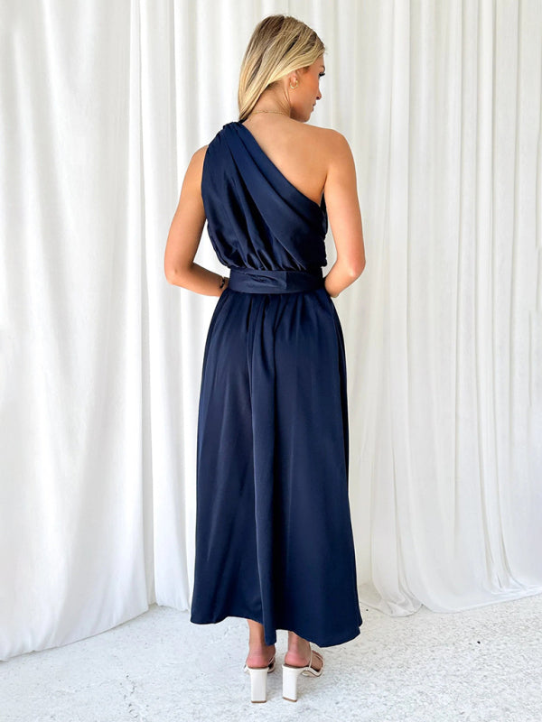 Amelie - One Shoulder Maxi Dress with Slim Waist and Backless Design