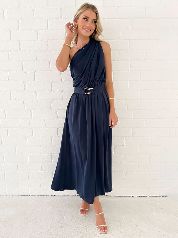 Amelie - One Shoulder Maxi Dress with Slim Waist and Backless Design