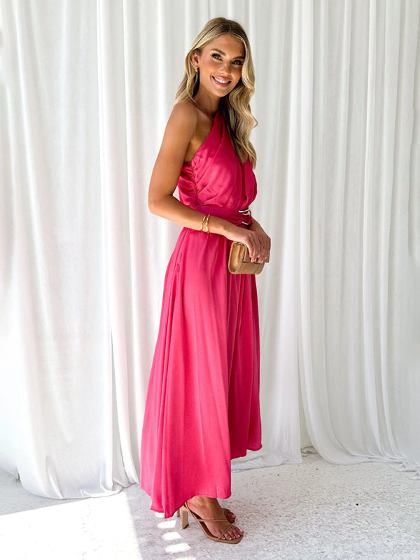 Amelie - One Shoulder Maxi Dress with Slim Waist and Backless Design