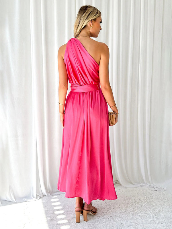 Amelie - One Shoulder Maxi Dress with Slim Waist and Backless Design