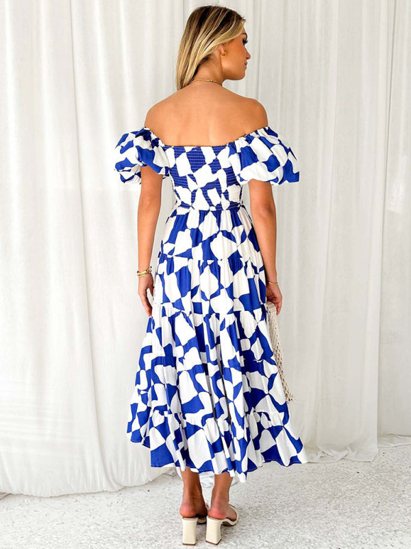 Bella - Off-Shoulder Maxi Dress with Smocked Bodice and Floral Print