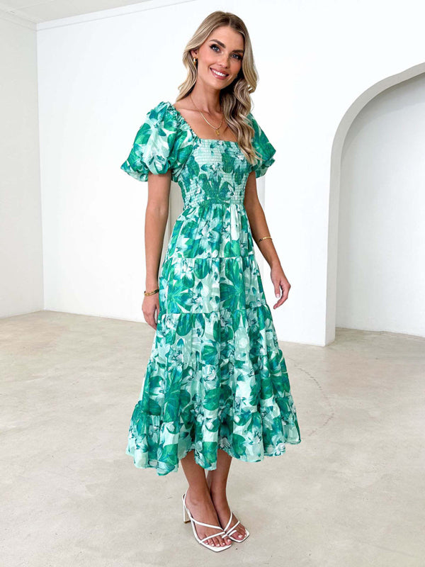 Bella - Off-Shoulder Maxi Dress with Smocked Bodice and Floral Print