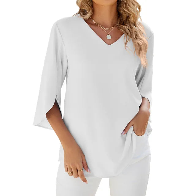 Petra - Lightweight V-Neck Blouse