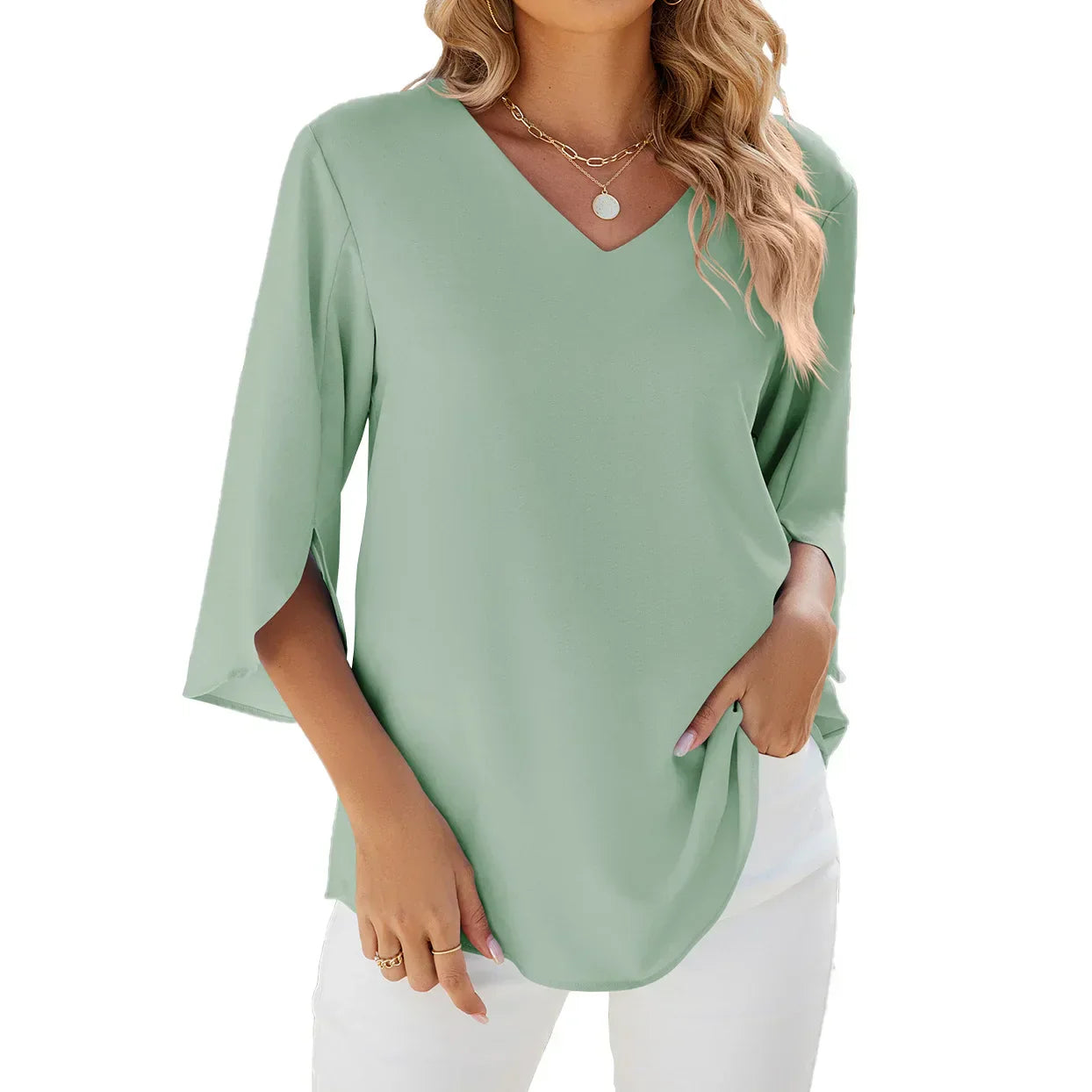 Petra - Lightweight V-Neck Blouse