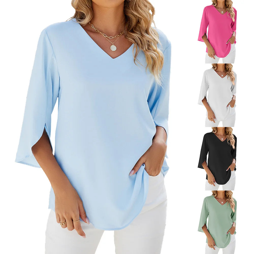 Petra - Lightweight V-Neck Blouse