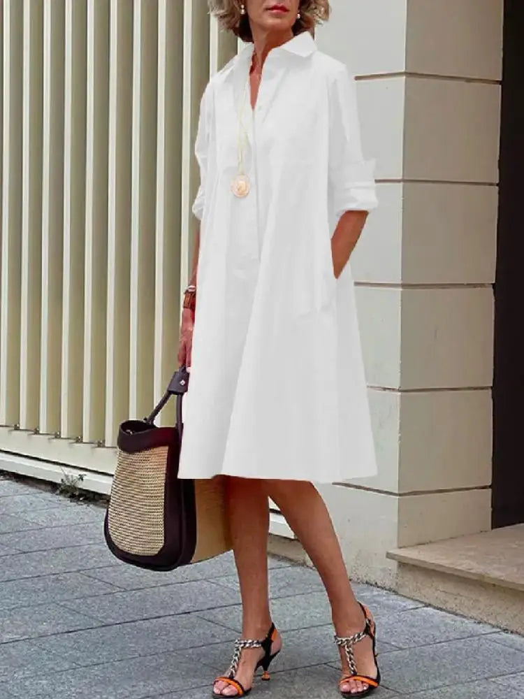 Clio - Relaxed Shirt Dress for Casual and Versatile Styling