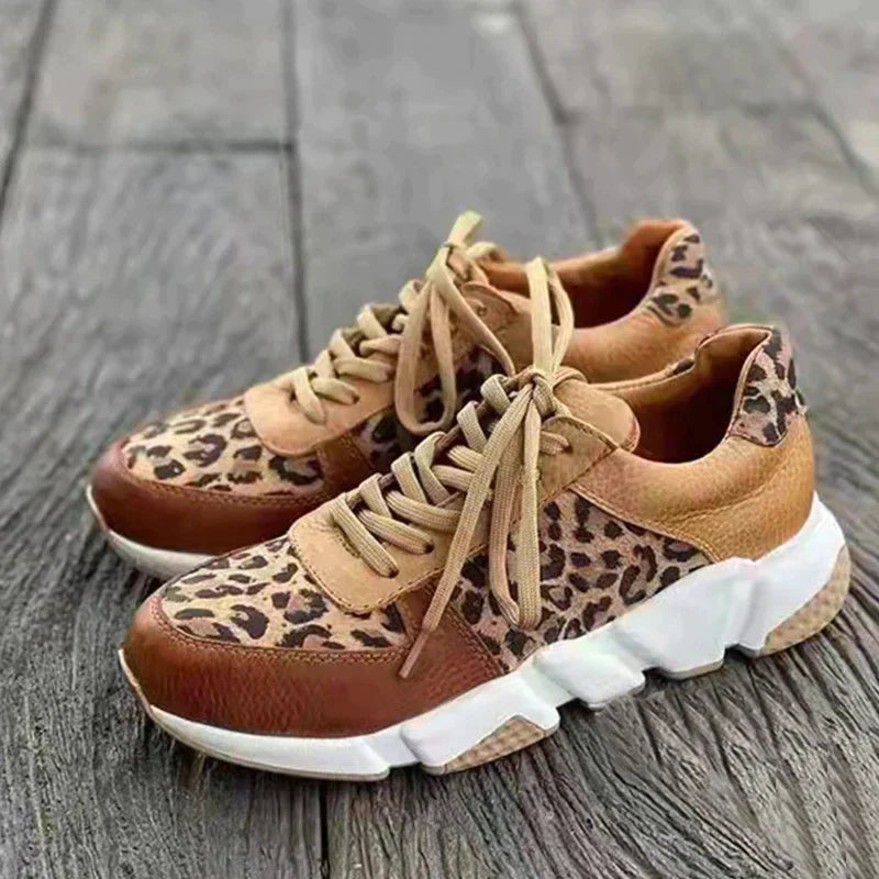 Selene - Fierce Leopard Print Sneakers Trendy and Comfortable