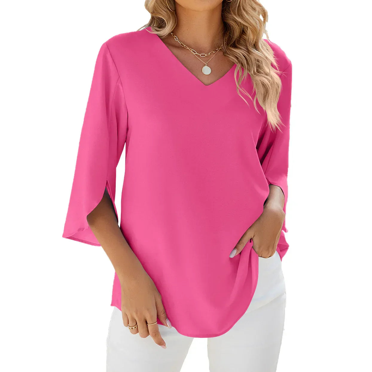 Petra - Lightweight V-Neck Blouse