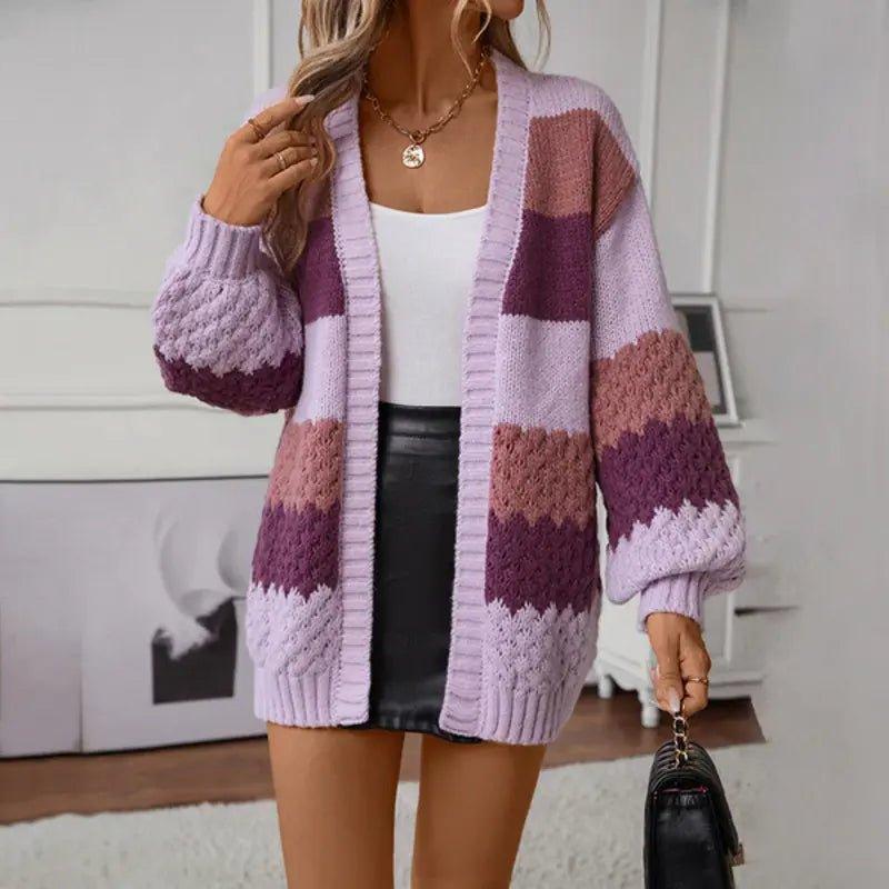 Evie - Cozy Striped Autumn Cardigan