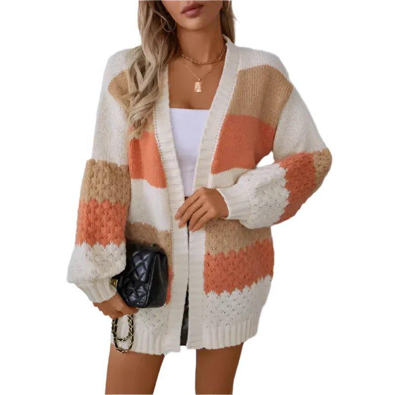 Evie - Cozy Striped Autumn Cardigan