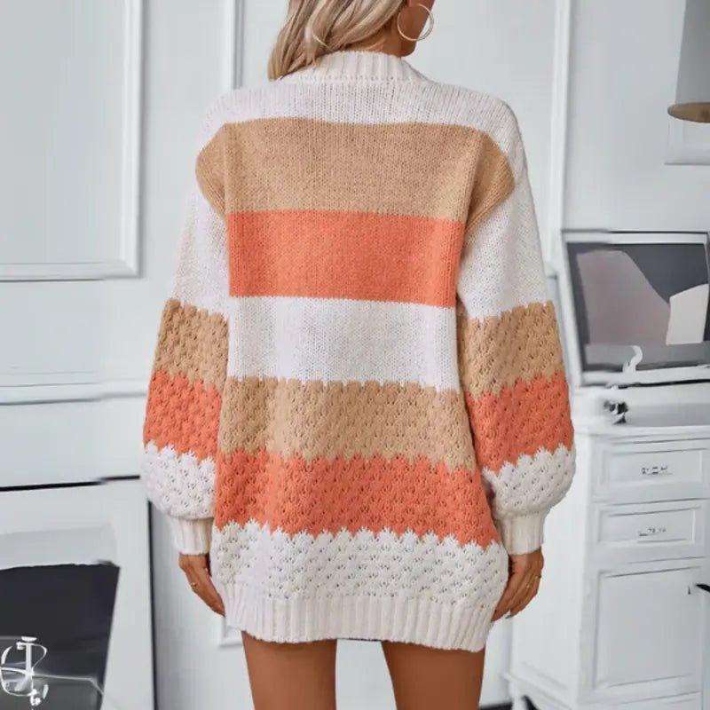 Evie - Cozy Striped Autumn Cardigan