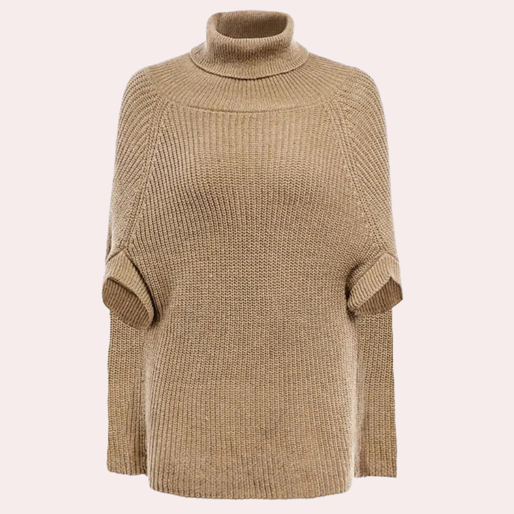 Calista - Knitted Turtleneck Poncho Elegant and Cozy for Layering