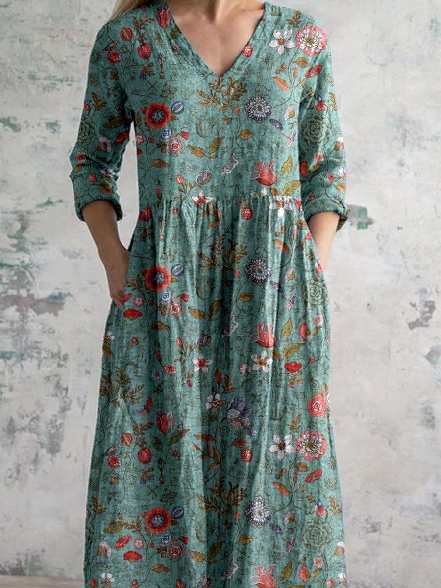 Joy - Floral Print Women's Dress