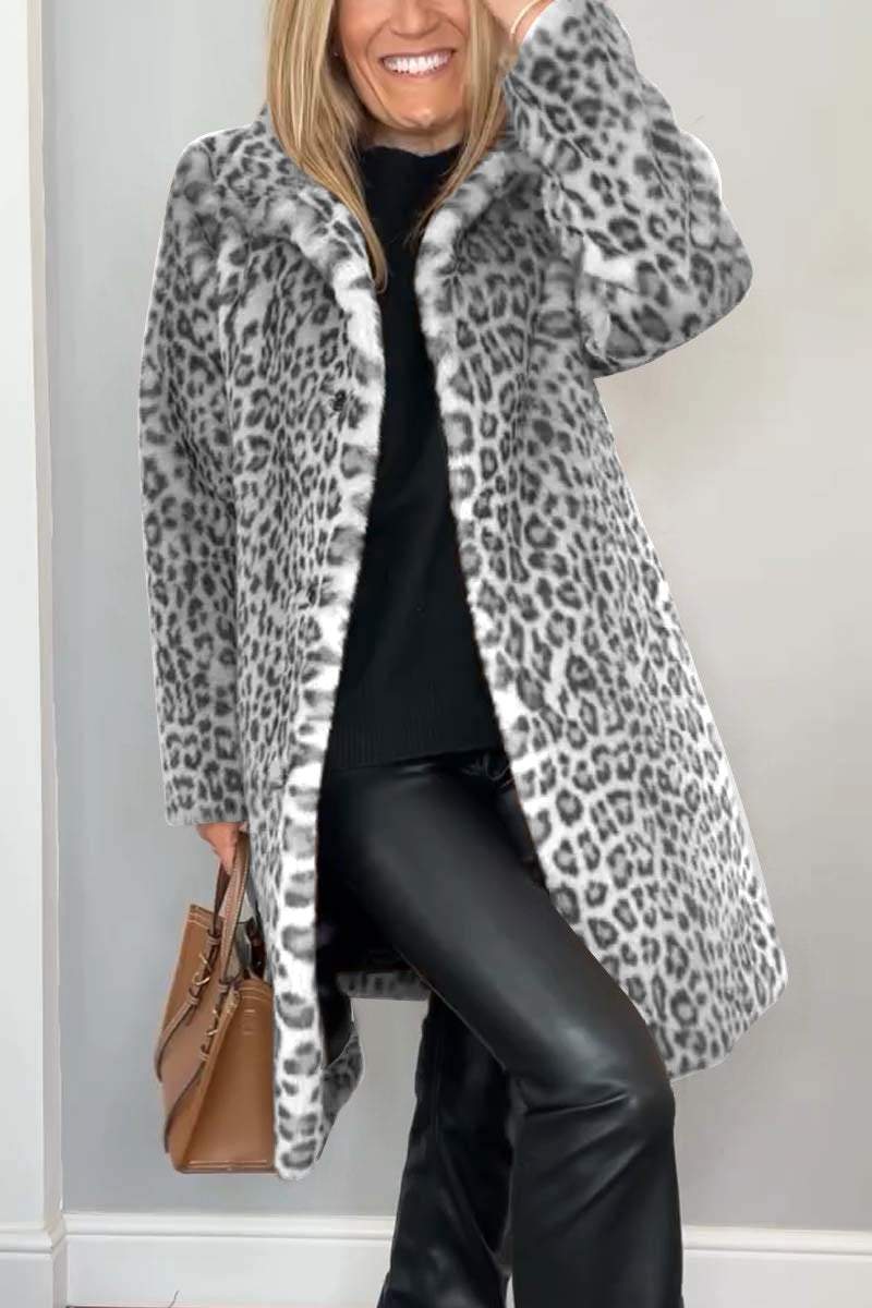 Cate - Luxe Leopard Coat