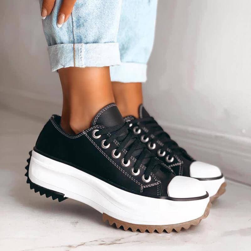 Lior - Chunky Platform Lace-Up Sneakers Unisex Leather Shoes