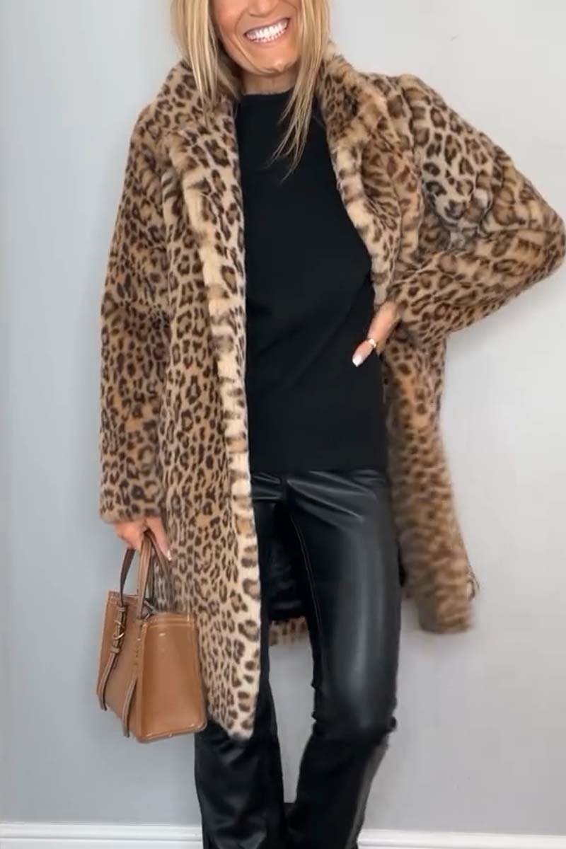 Cate - Luxe Leopard Coat