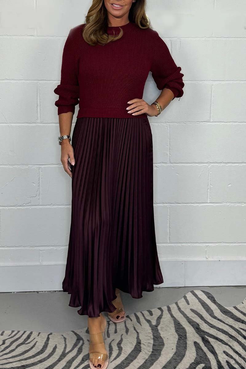 Kenzie - Chic Sweater and Pleated Skirt Set