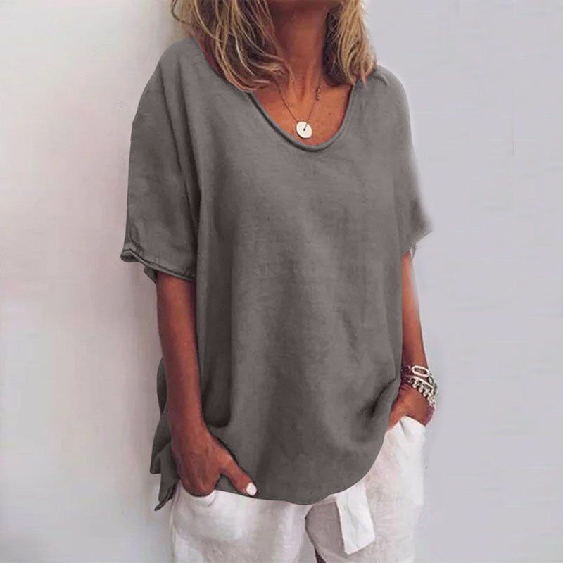 Sophie - Relaxed Loose Fit Shirt in Cotton & Linen | Plus Size Available