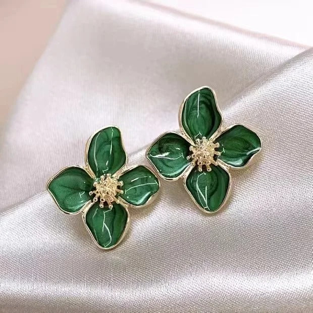 Sage - Glazed Flora Earrings