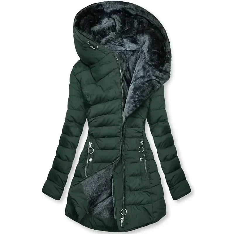 Karina - Fur-Lined Hooded Jacket (Plus Size Available)