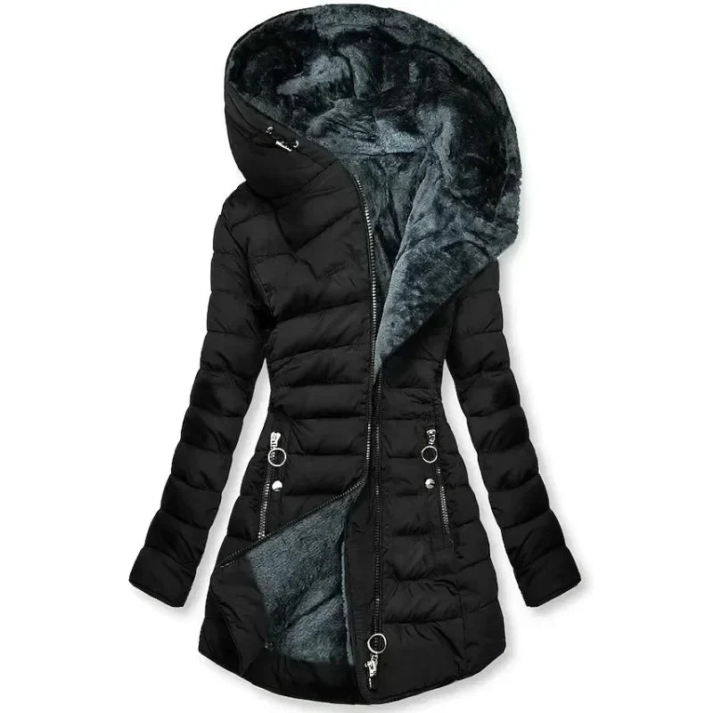 Karina - Fur-Lined Hooded Jacket (Plus Size Available)