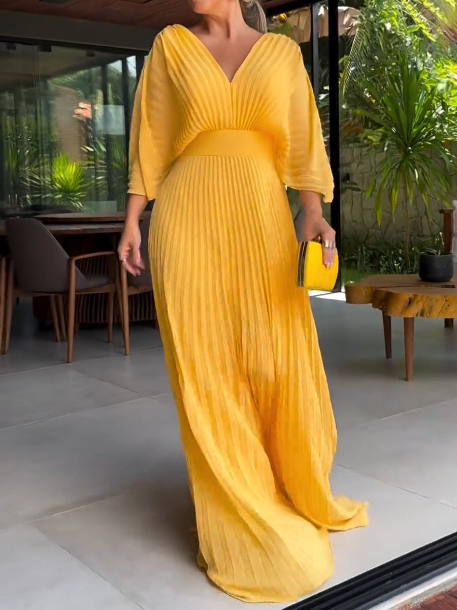 Maddy - Vibrant Pleated Maxi Dress