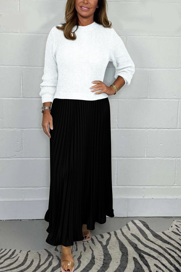 Kenzie - Chic Sweater and Pleated Skirt Set