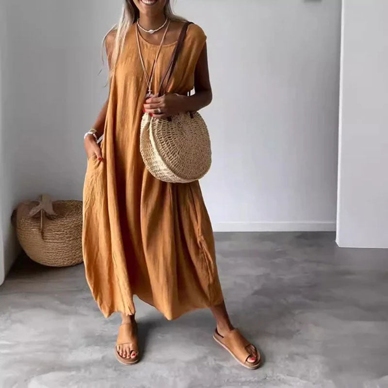 Bindi - Relaxed Sleeveless Maxi Summer Dress (Plus Size Available)